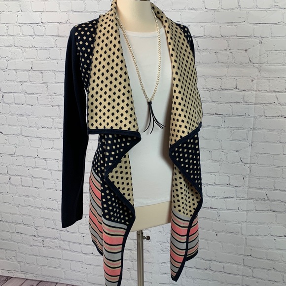 THML Sweaters - THML Multi Color Patterned Open Cardigan Medium